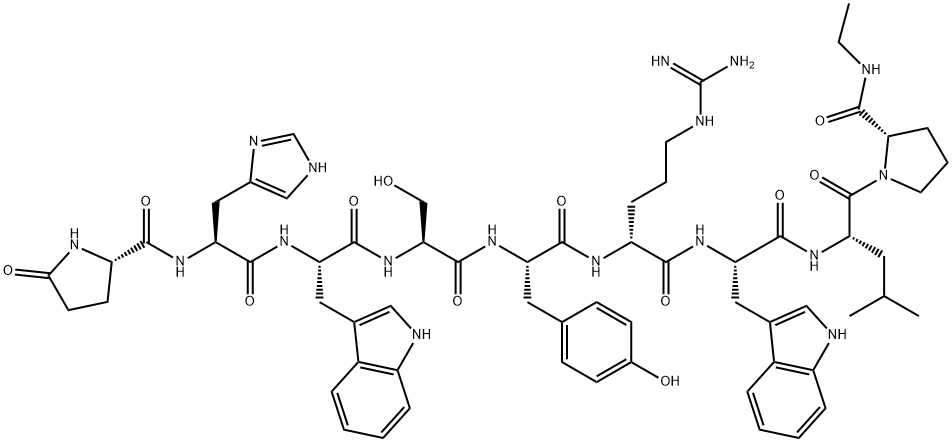 LHRH, Arg(6)-Trp(7)-Leu(8)-N-Et-ProNH2(9)- CAS:96497-82-4